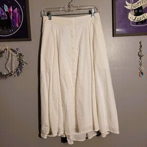 Midi White Skirt